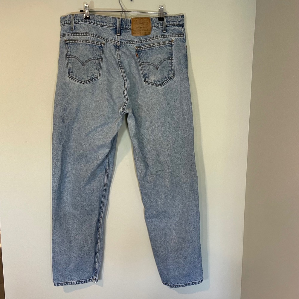 Levis 550 Orange Tab Vintage Mens Relaxed Fit Tapered Leg Jeans Light Wash 40x32